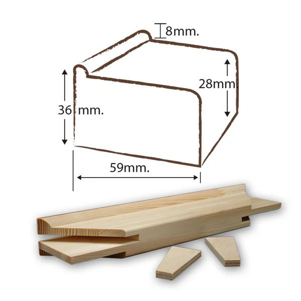 Exhibition Stretcher Bar (PAIR) 36 mm x 59 mm x 50.0 cm