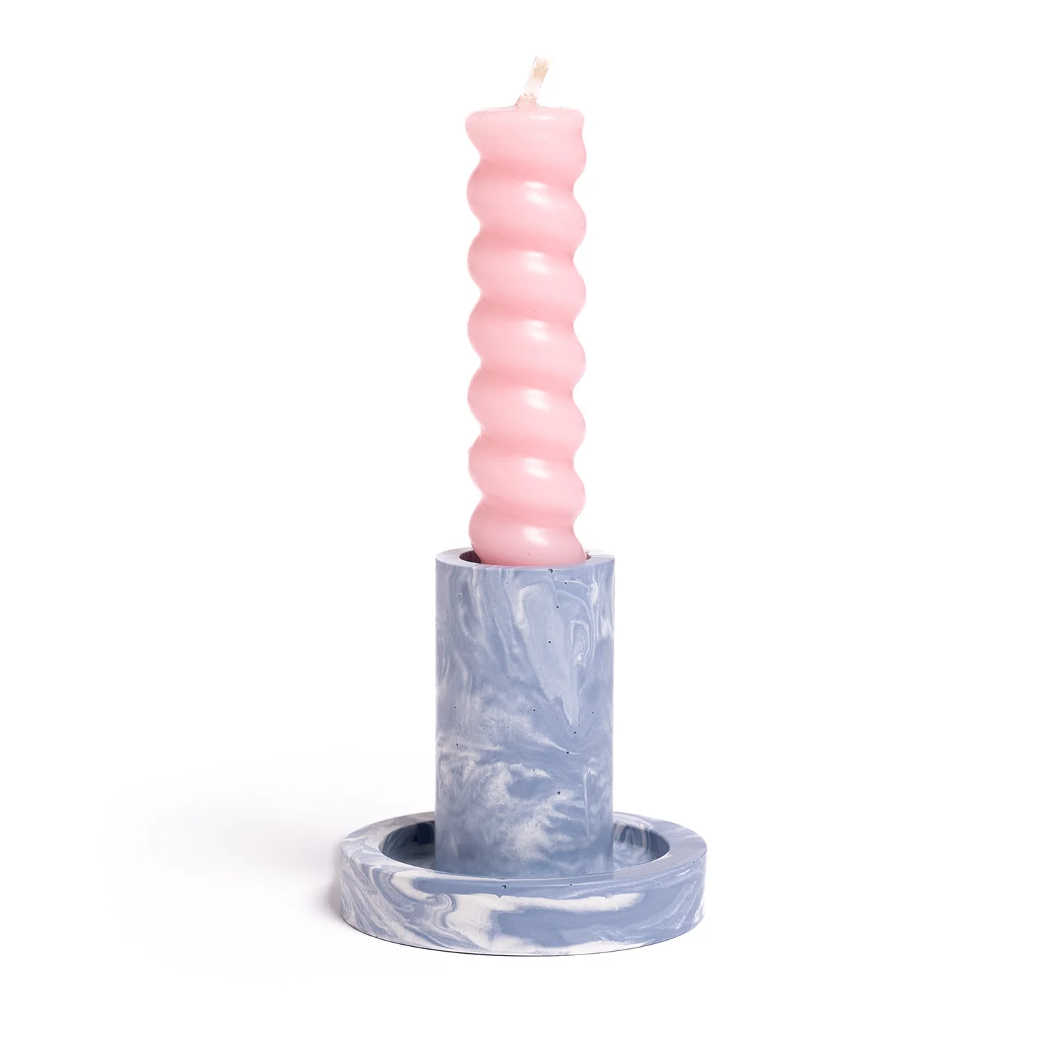 FA Jesmonite Candle Holder - Marbled Violet - Long - Image 2