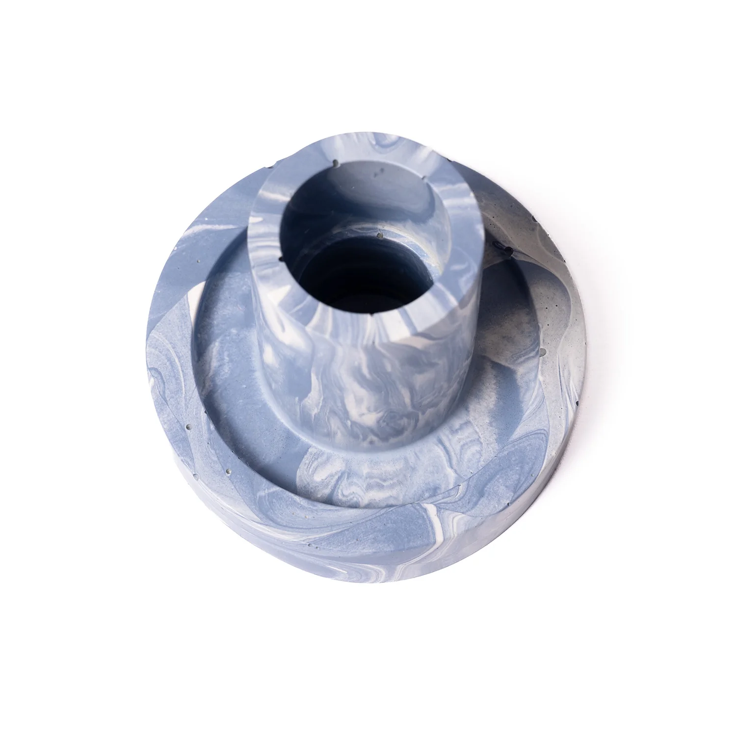 FA Jesmonite Candle Holder - Marbled Violet - Short - Image 3