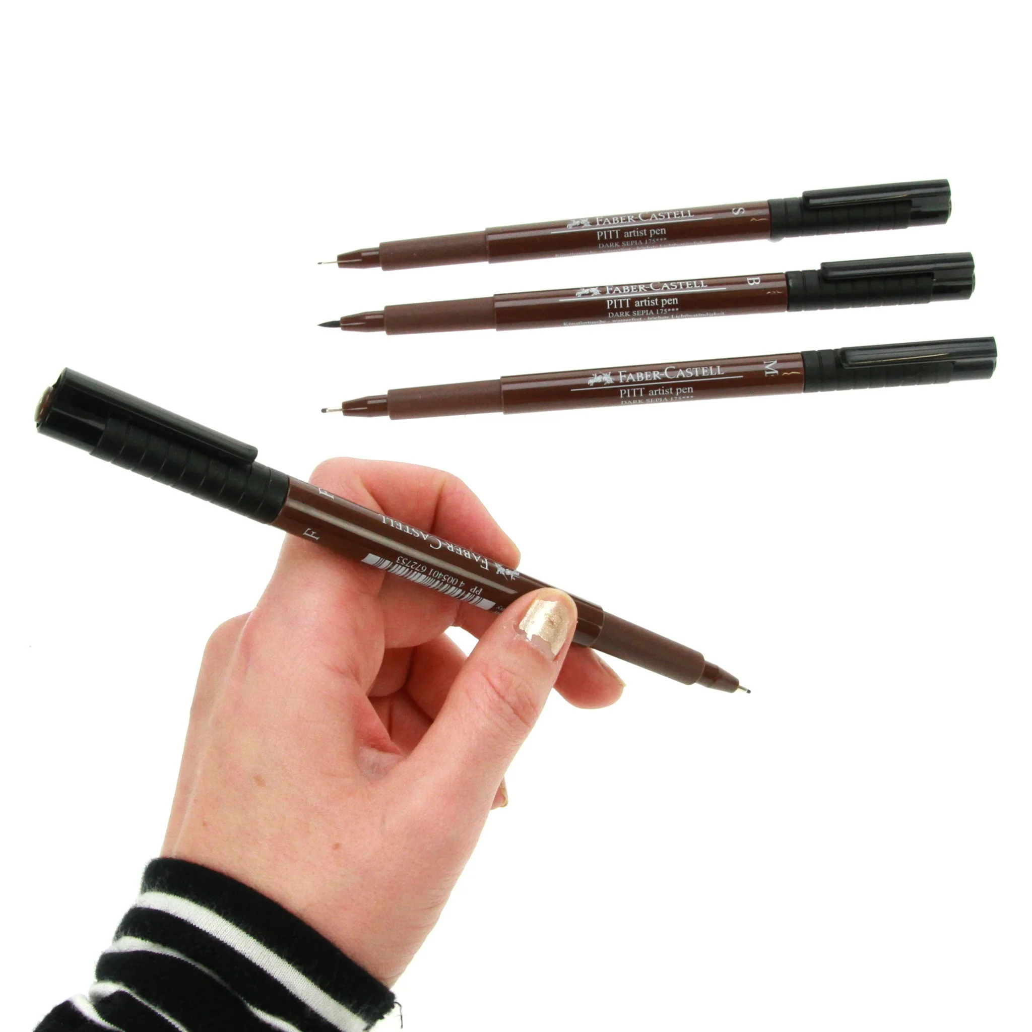 Faber Castell Pitt Artists Pens Set - Black 4pk - Image 2
