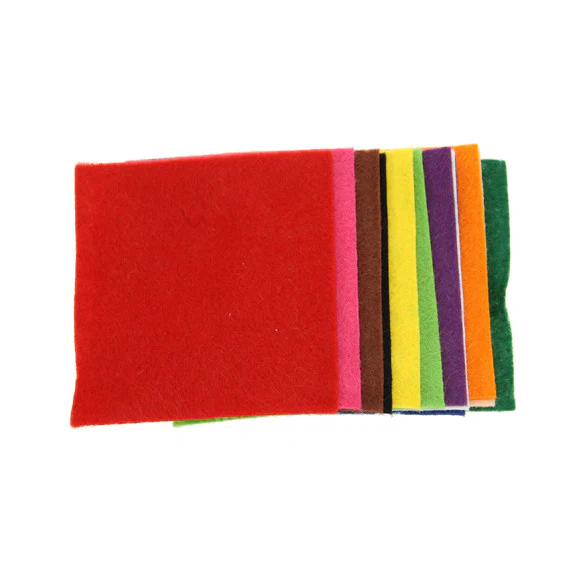 Felt Squares Pack 75mm 12 Assorted Colours