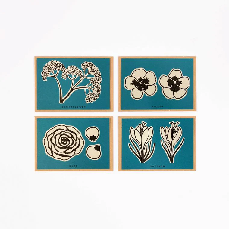Flower Recipe Notecards (x4)
