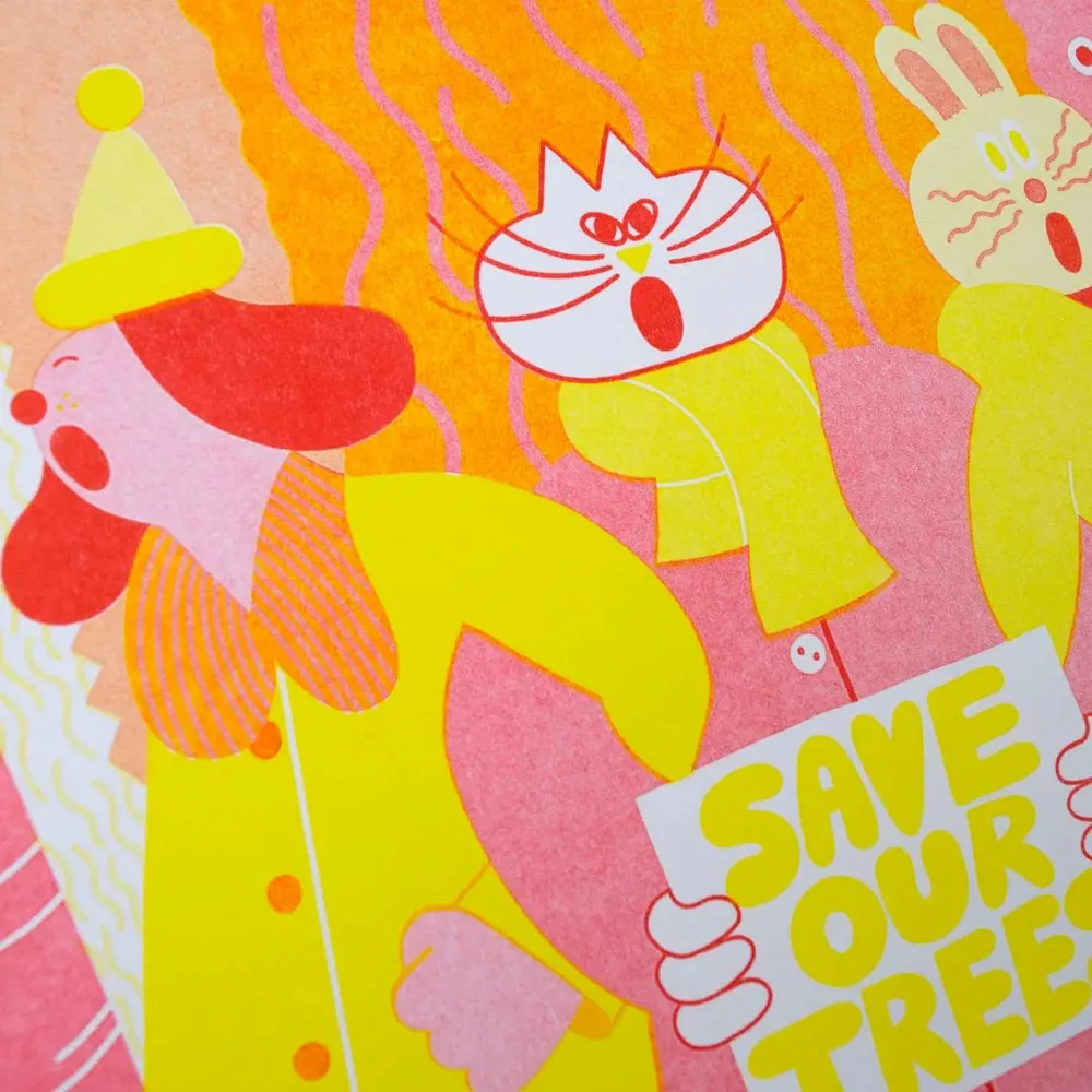 Forest Friends Riso Print - Image 2