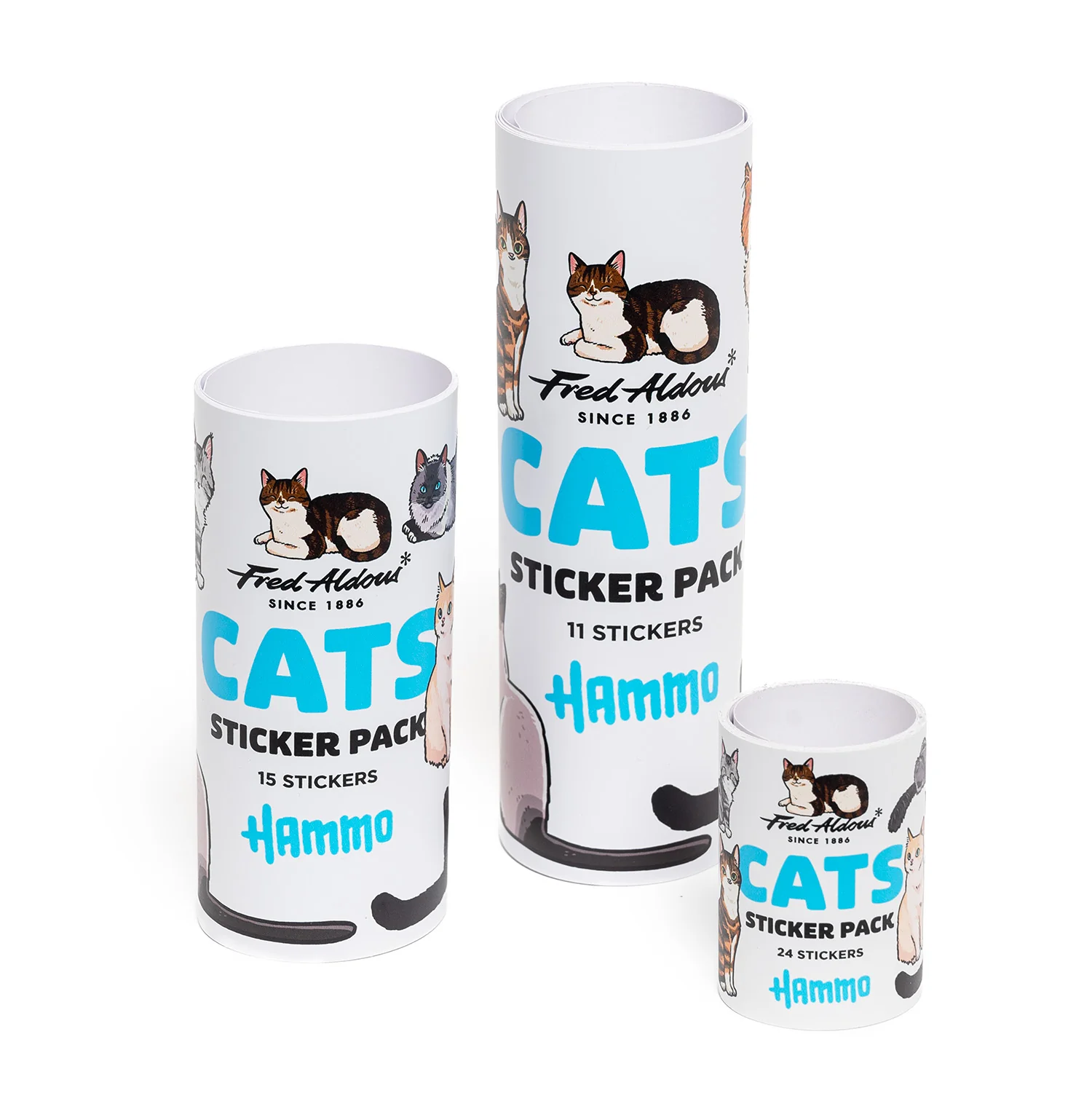 Fred Aldous X Hammo Cats Sticker Pack Large - Image 4