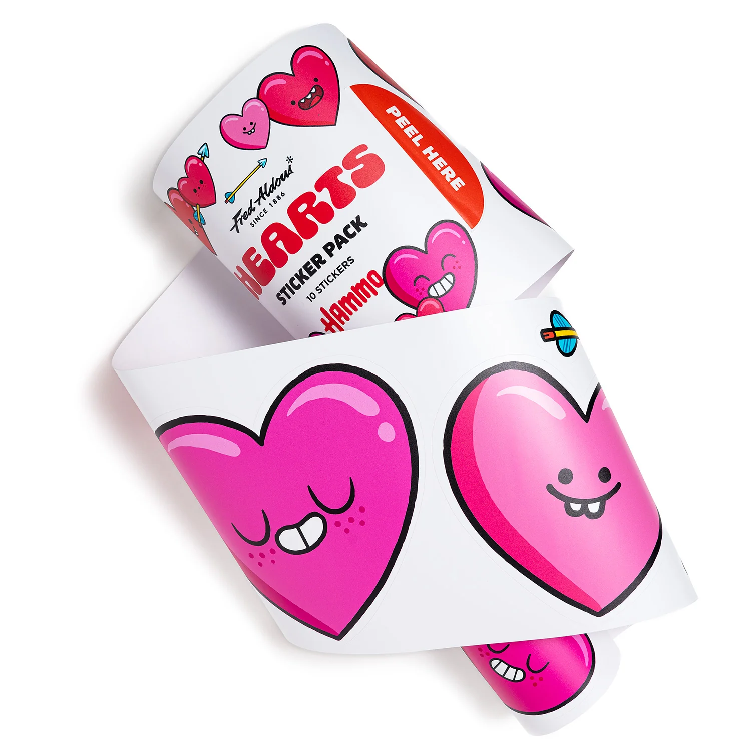 Fred Aldous X Hammo Heart Sticker Pack Large - Image 3