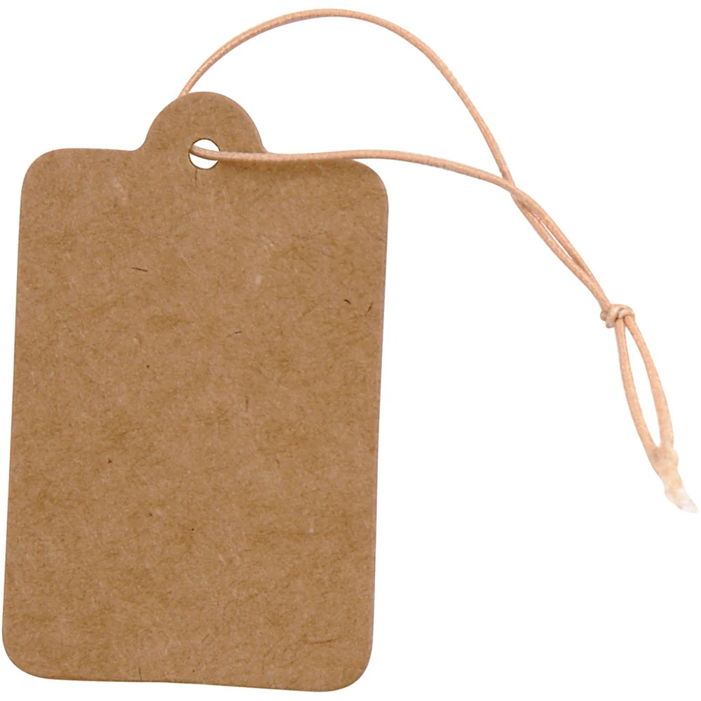 Gift Tags Light Brown: 25x40mm 100pc