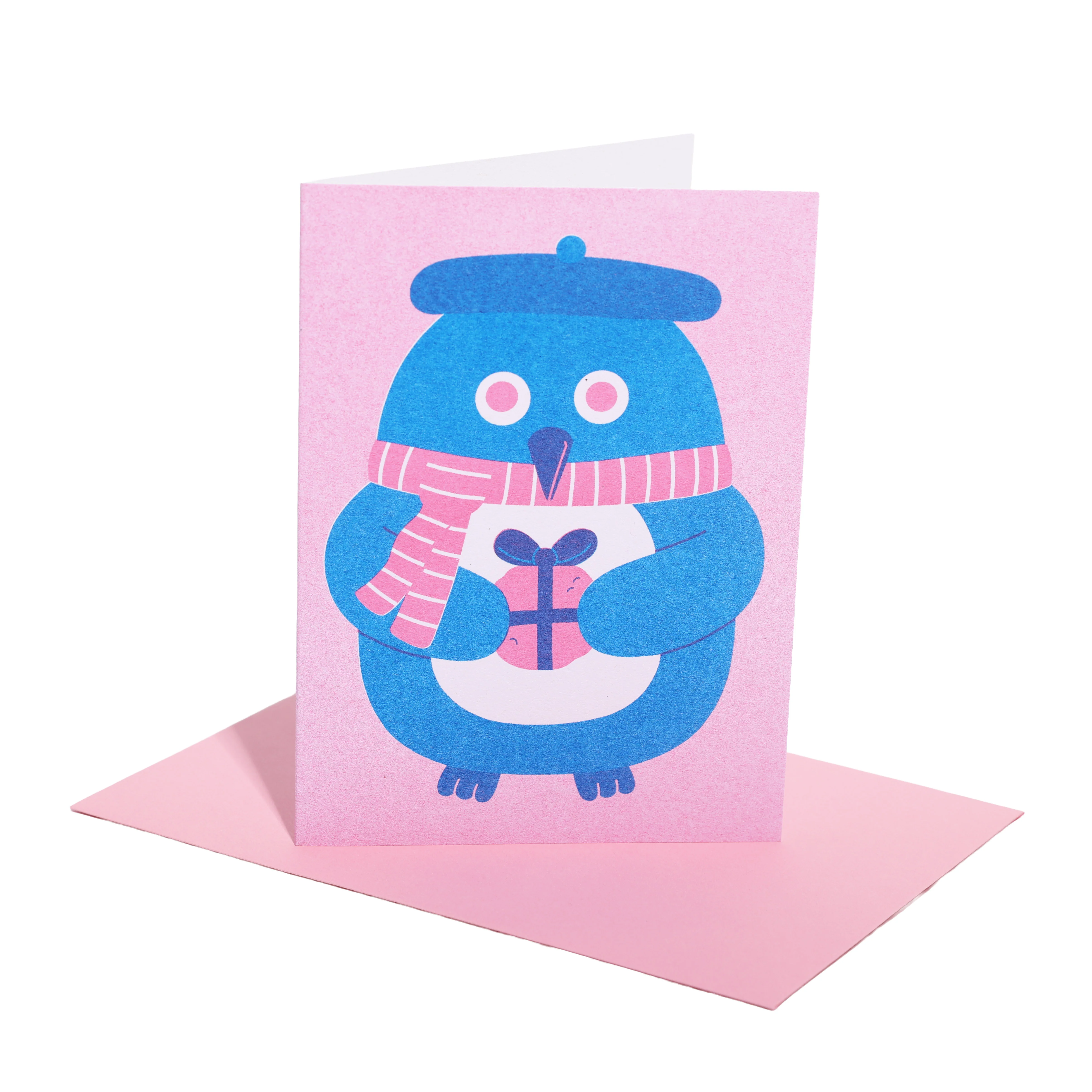 Gifting Penguin Riso Card