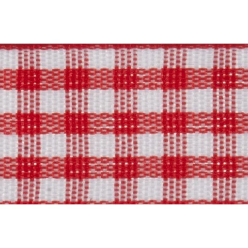 Gingham - 5m x 15mm - Red