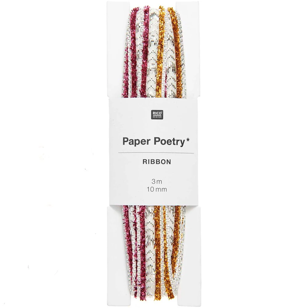 Paper Poetry Glitter Ribbon Spikes Silver / Gold / Bronze / Pink