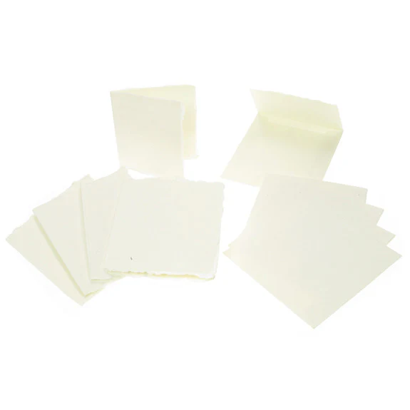 Handmade Cards and Envelopes. Approx. 7cm x 7cm, 210gsm, pack of five.