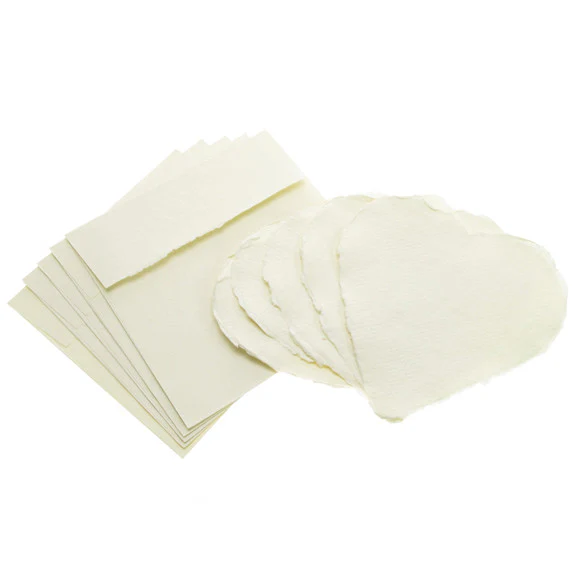 Handmade Recycled Hearts and Envelopes Natural. Approx 15cmx15cm, pack of 5.