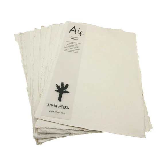 Handmade Recycled Paper, 640gsm, 10 sheets. - Image 2