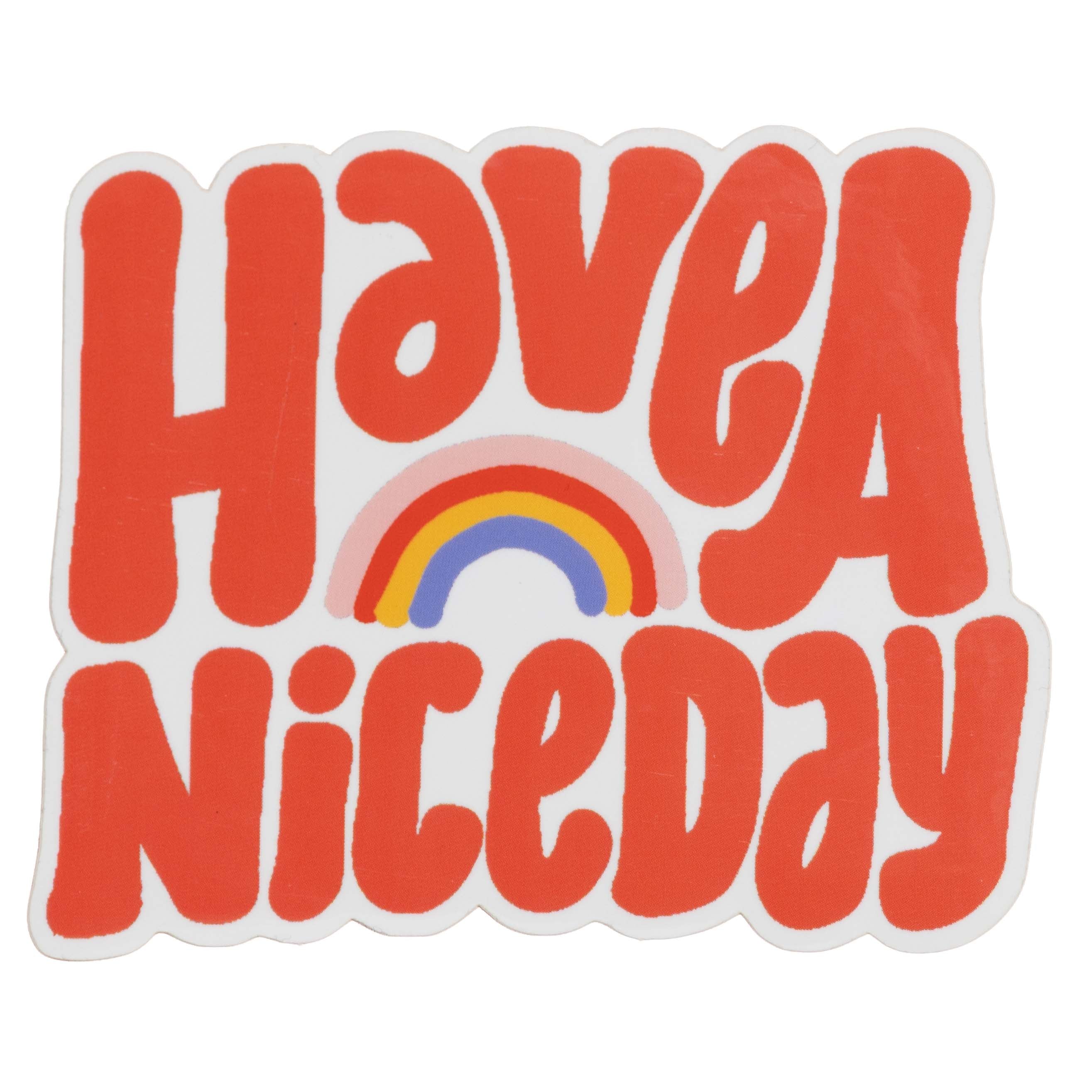 Have A Nice Day Hand Rainbow Sticker