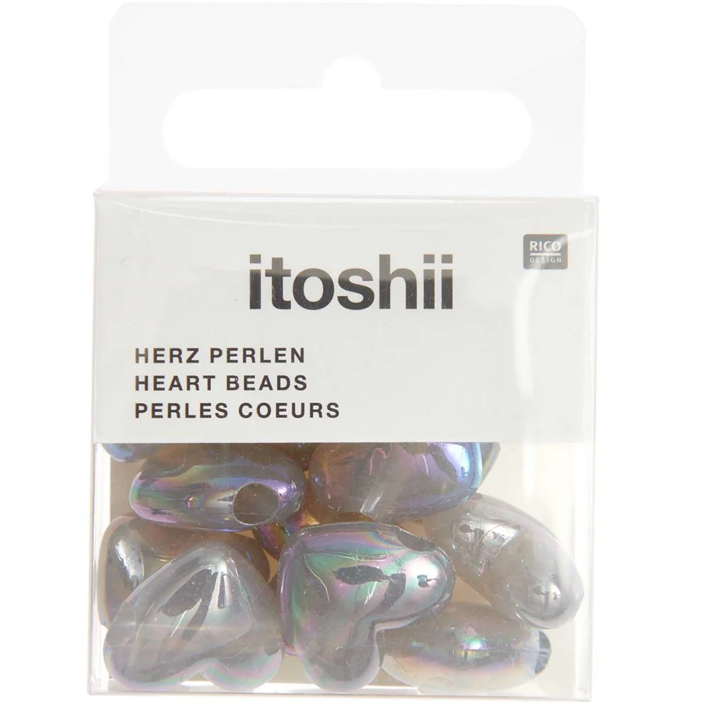 Itoshii Heart Beads Holographic Grey