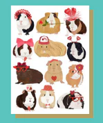Heart Guinea Pigs Card