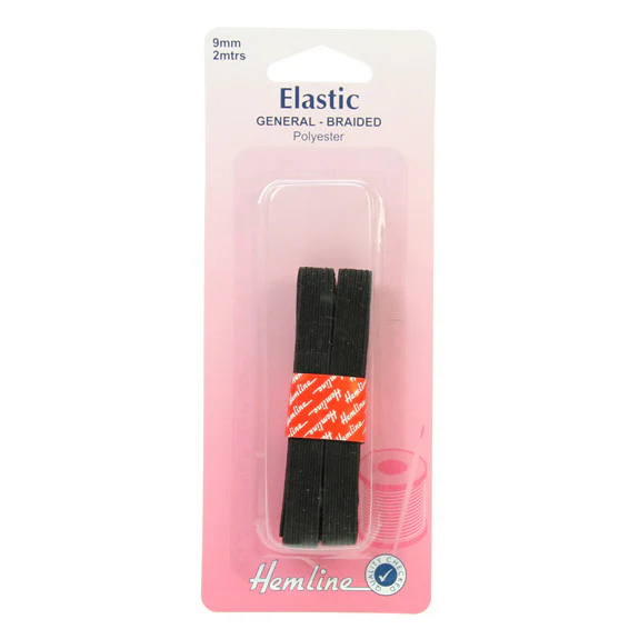 Hemline - Flat Elastic - 9mm Black