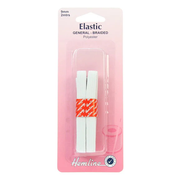 Hemline - Flat Elastic - 9mm White