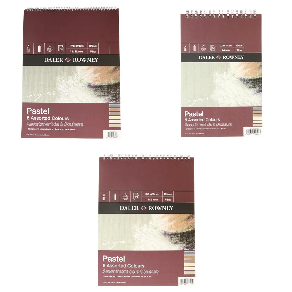 Ingres Spiral 6 Assorted Colours