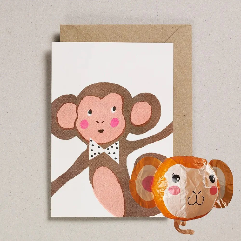 Japanese Paper Balloon Cards - Monkey