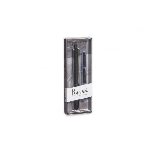 KAWECO PERKEO FOUNTAIN PEN PACK - ALL BLACK - F