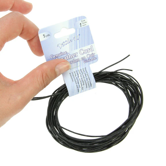 Leather Cord 1mm Round 5yds Black - Image 2