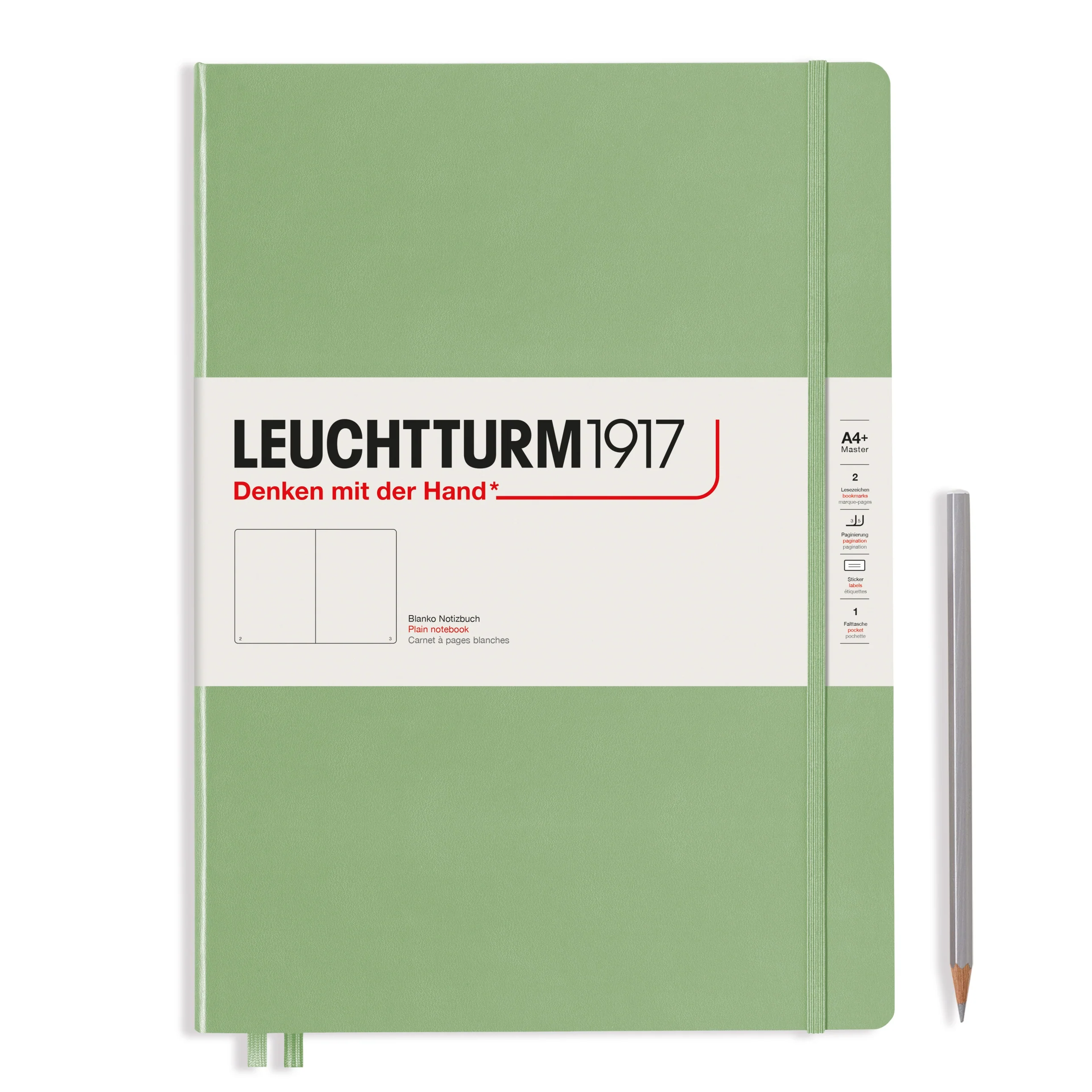 Leuchtturm 1917 A4 Slim Master Plain Sage