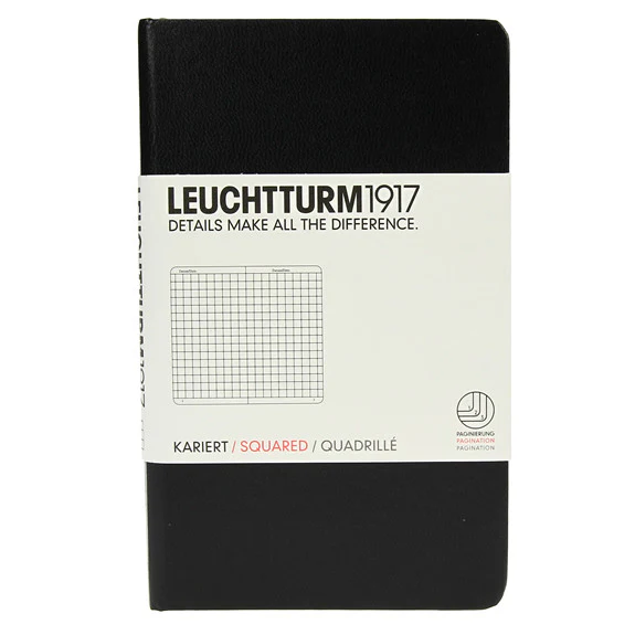 Leuchtturm 1917 Classic Black Hardcover Pocket Notebook Squared - Image 3