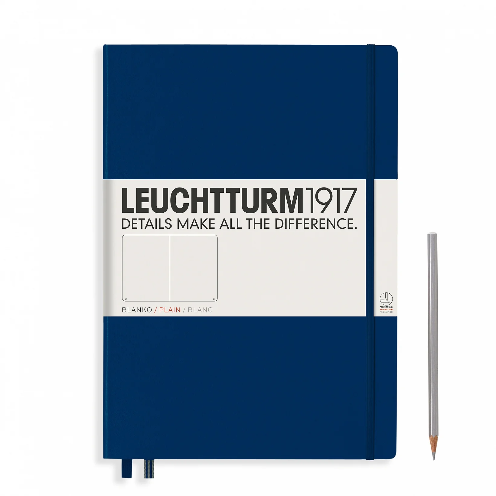Leuchtturm 1917 A4+ Navy Classic Master Notebook Plain
