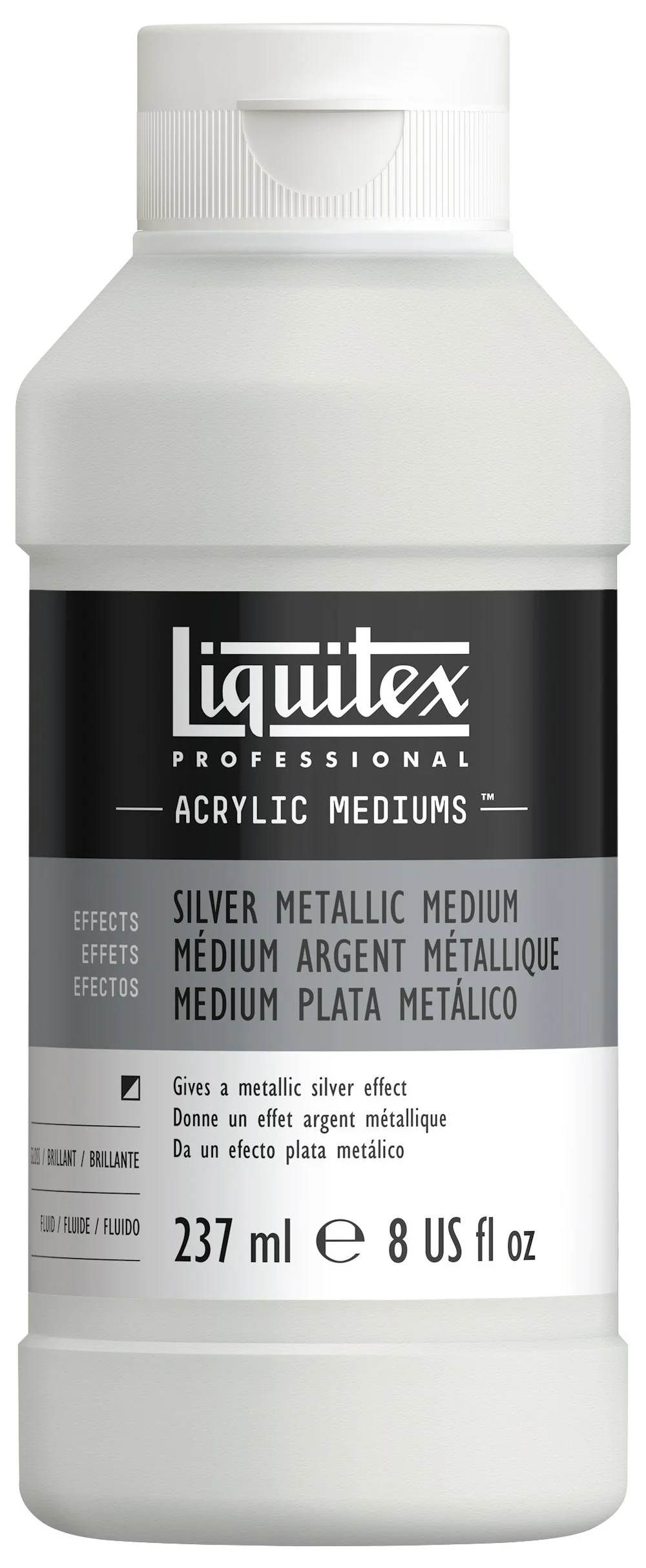 LQX Metallic Silver 237ml Acrylic Medium