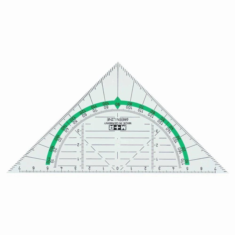 M+R Green Line Geometric Set Square