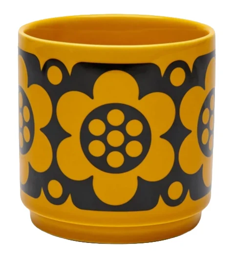 Magpie x Hornsea Small Planty - Plant Pot Geo Flower Yellow