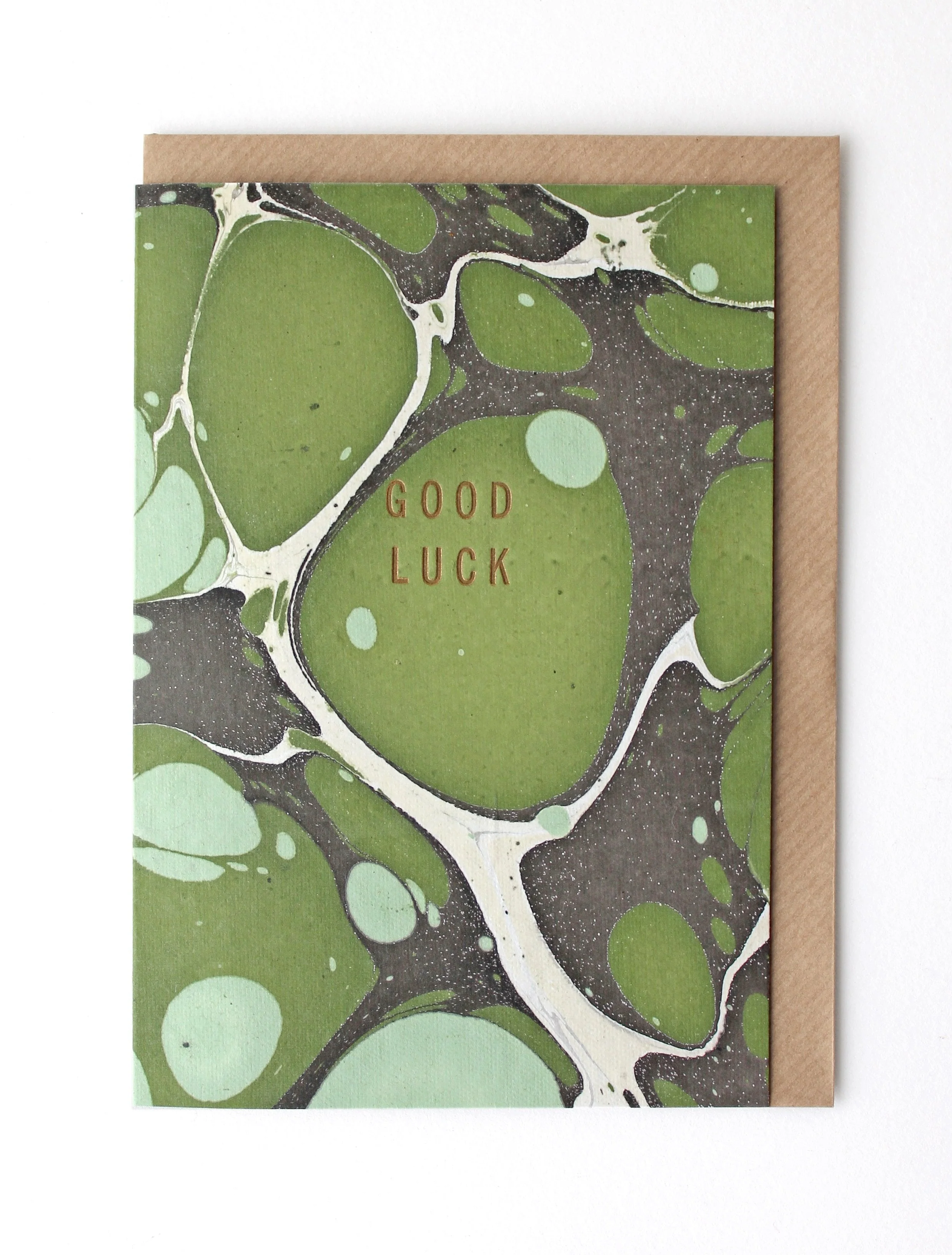 Marble Green Good Luck Card