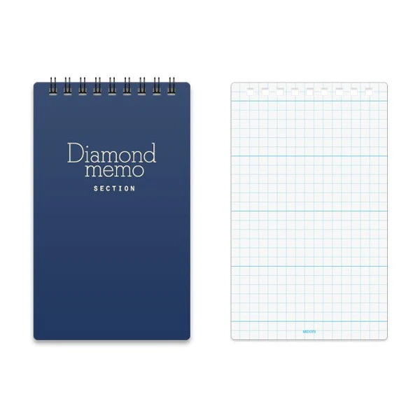 Midori: Diamond Memo Large Grid Notepad - Blue
