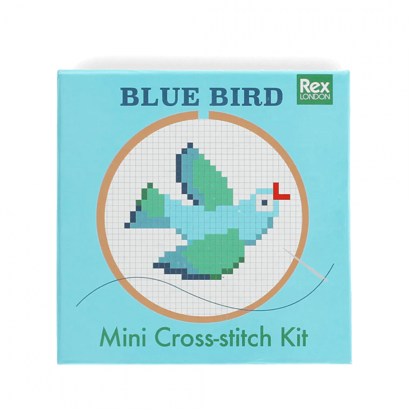 Mini cross-stitch kit - Blue bird