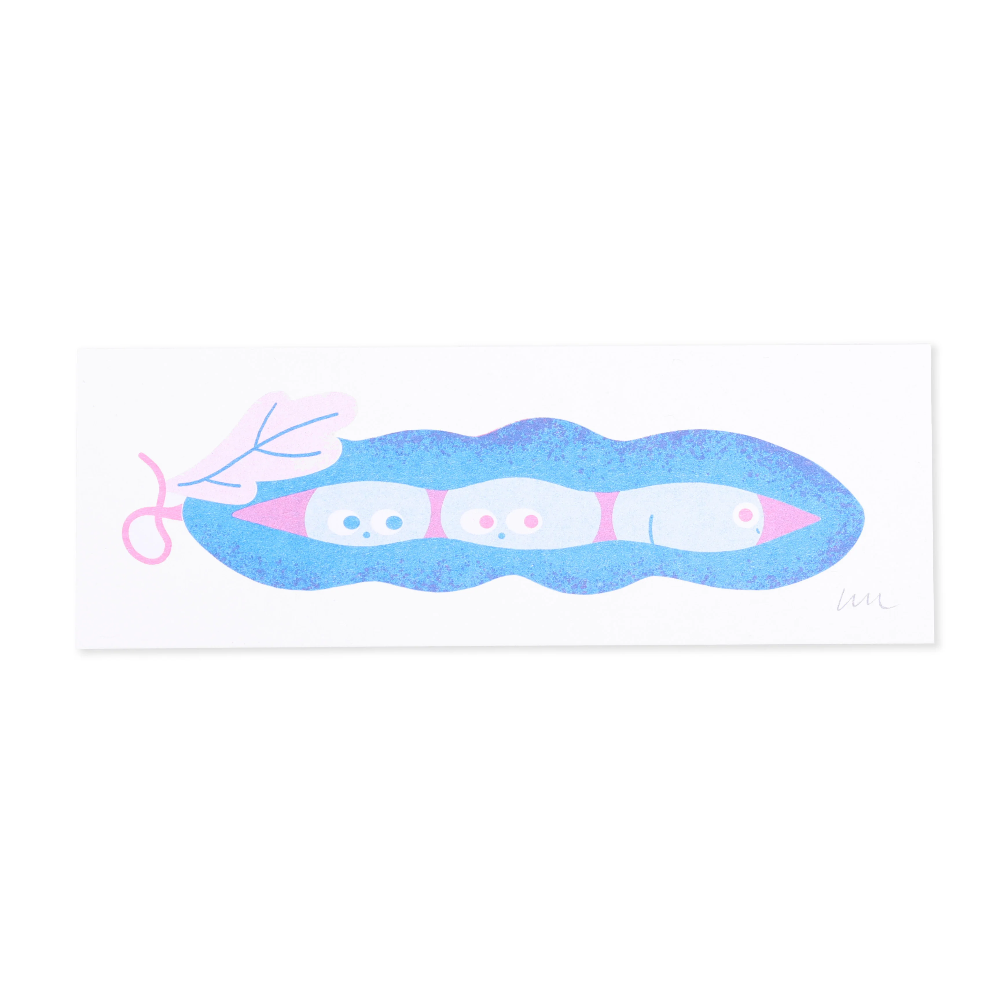Mini Pea Pod Risograph Print