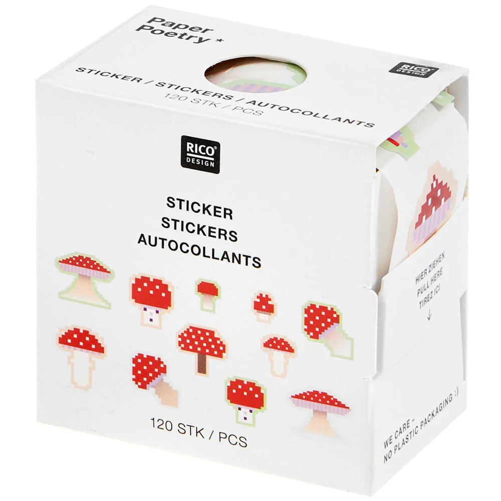 Paper Poetry Pixel Shrooom Mushroom Mini Stickers Roll