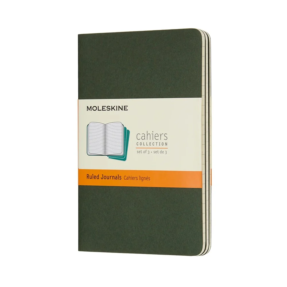 Moleskine Cahier Ruled Myrtle Green Journals 3pk