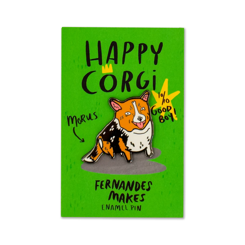 Morus - Happy Corgi Enamel Pin