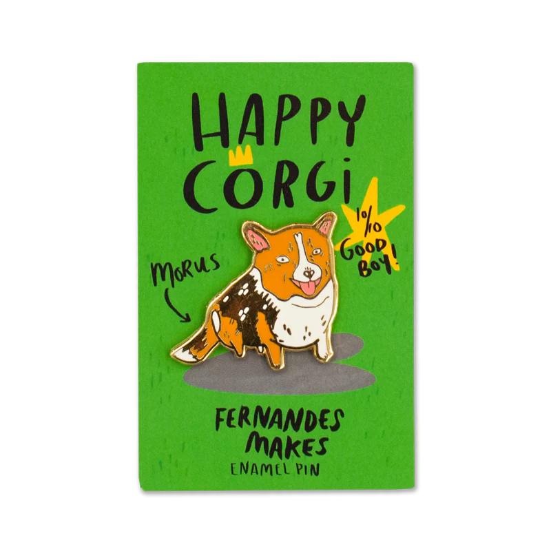 Morus - Happy Corgi Enamel Pin - Image 2