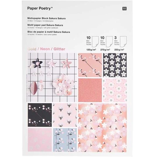 Paper Poetry Motif Paper Pad A4 Sakura Sakura