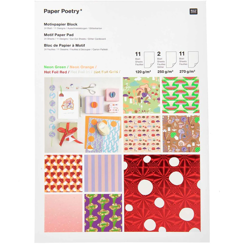 Paper Poetry Motif Paper Pad A4 Shrooom