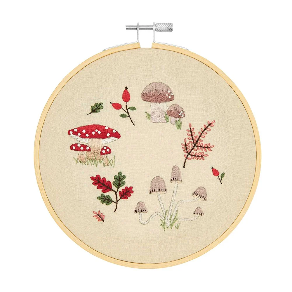 Rico Embroidery Kit Traced Mushrooms - Image 2