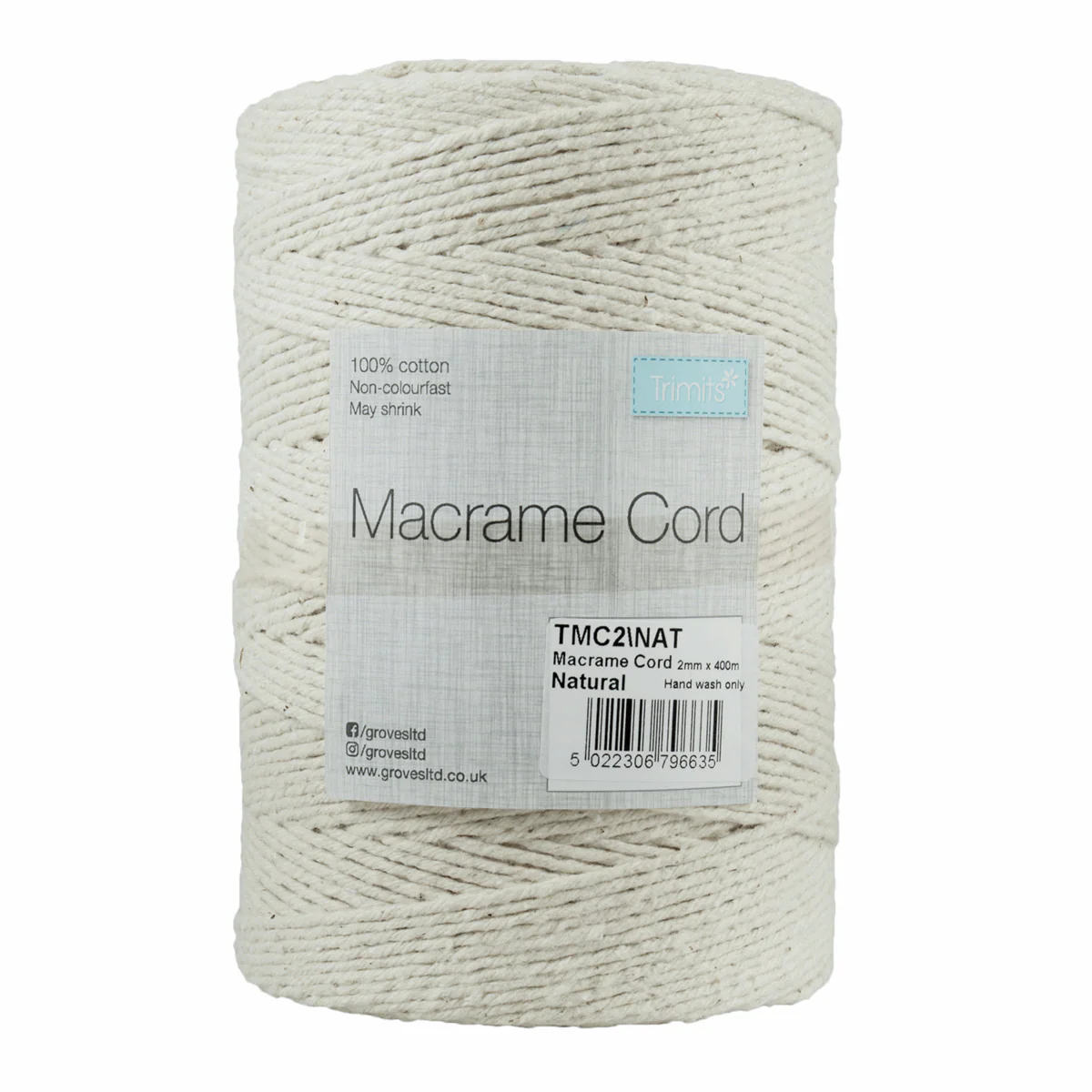 Natural Macrame Cord 2mm