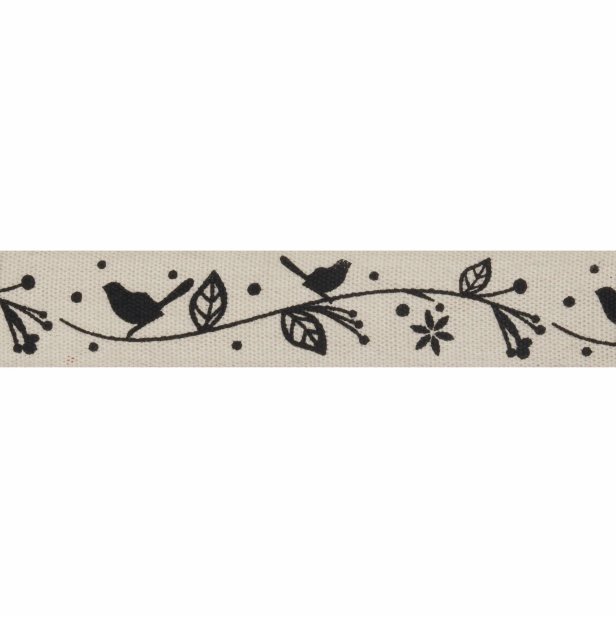 Natural Trim- 5m x 15mm - Birds Garland - Black