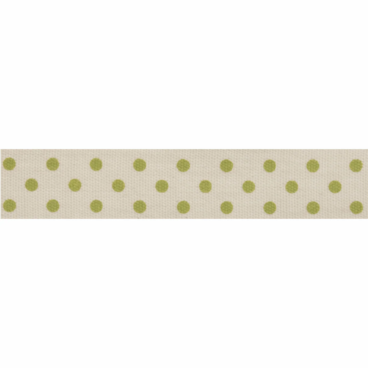 Natural Trim- 5m x 15mm - Dots - Lime Green