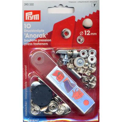 Non-Sew Fastener Anorak 12mm N/P