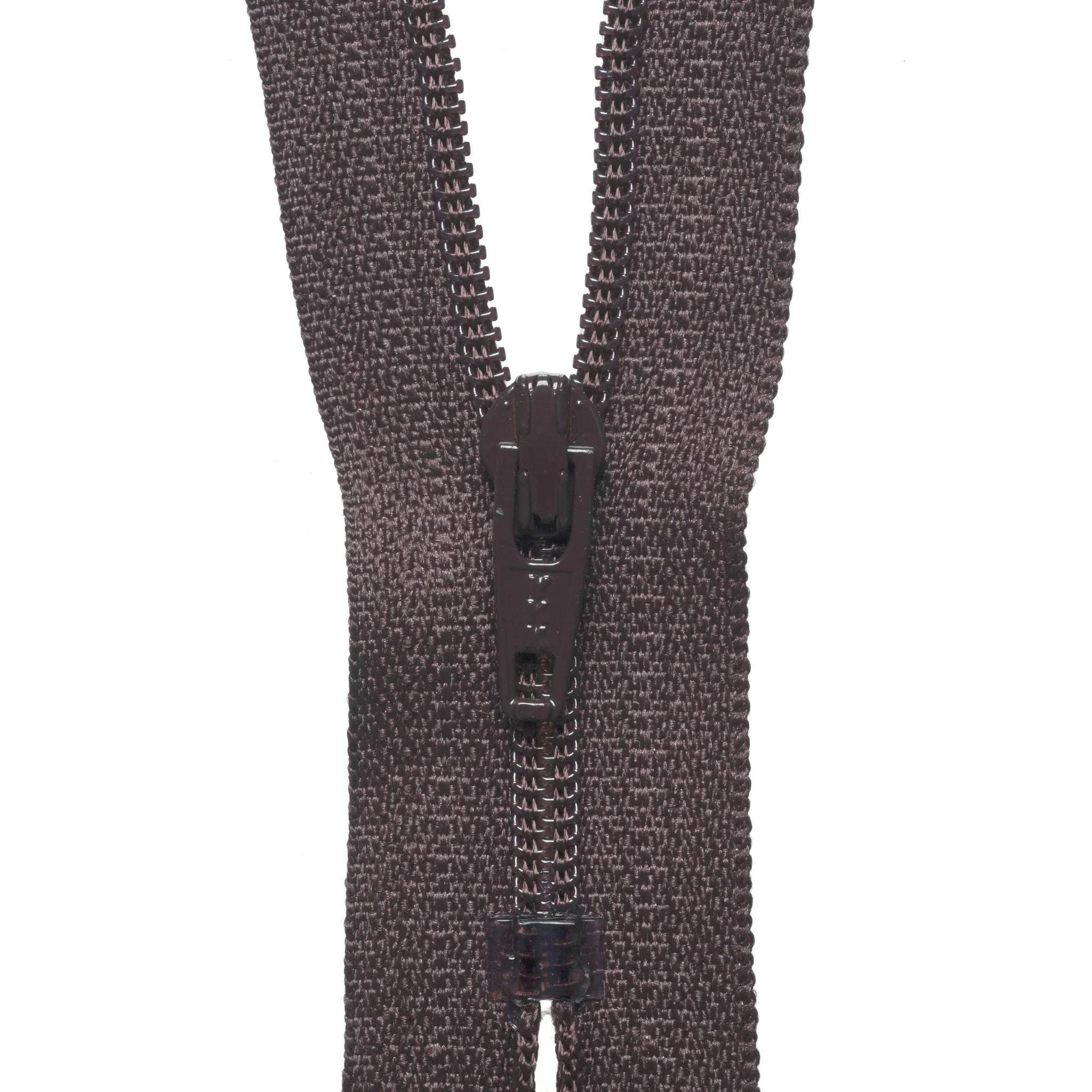 Nylon Dress and Skirt Zip - 18cm - Brown