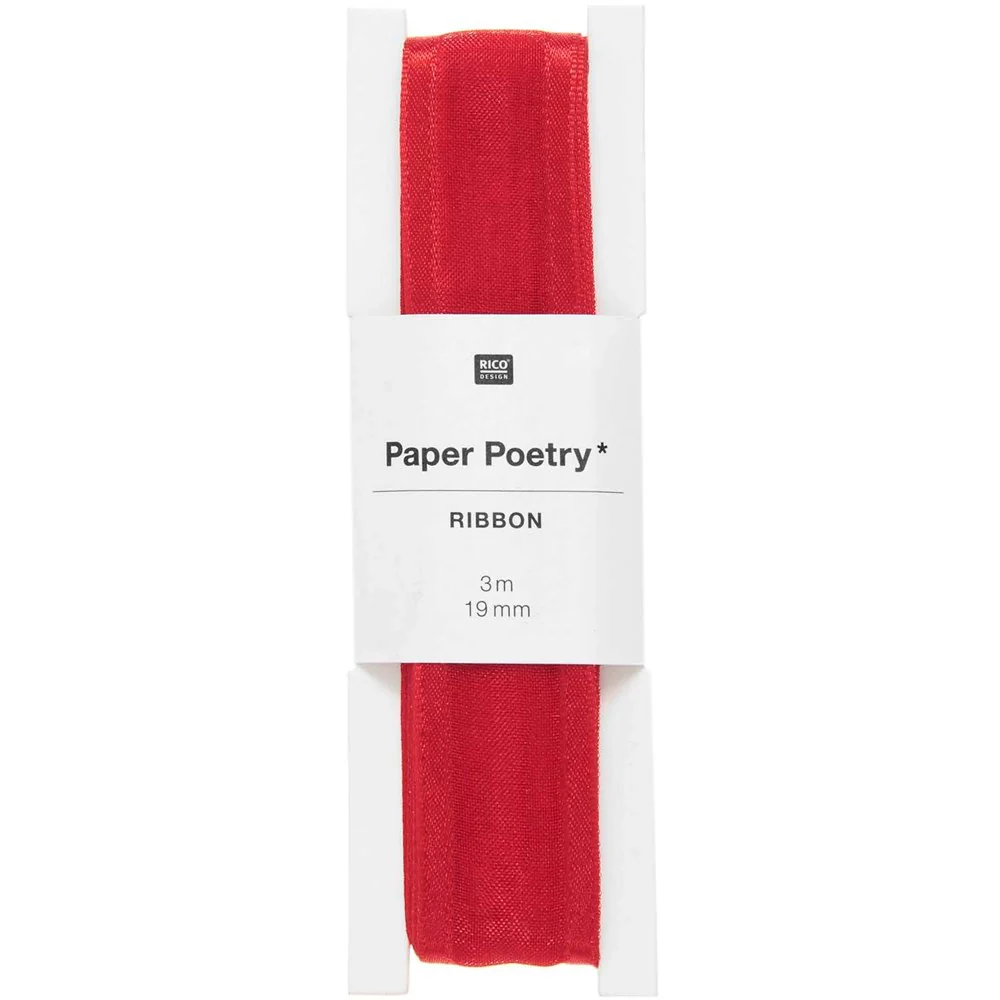 Paper Poetry Organza Ribbon Red Edge 19mm