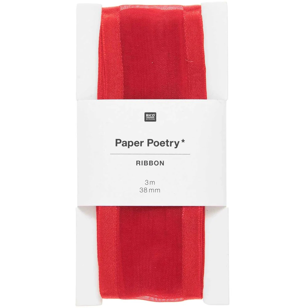 Paper Poetry Organza Ribbon Red Edge 38mm