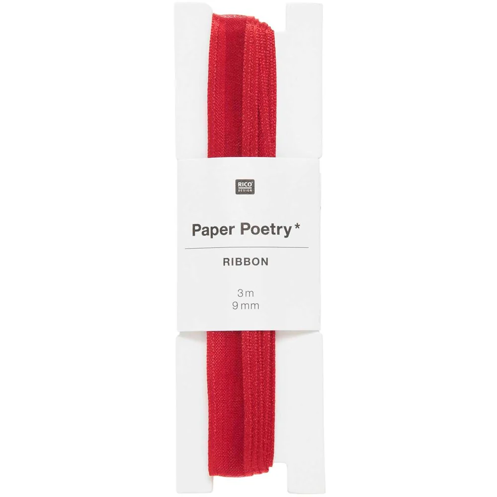 Paper Poetry Organza Ribbon Red Edge 9mm